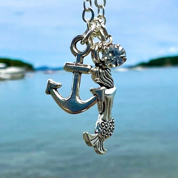 Nautical Mermaid Ocean Charm Necklace - Picture 4 of 5